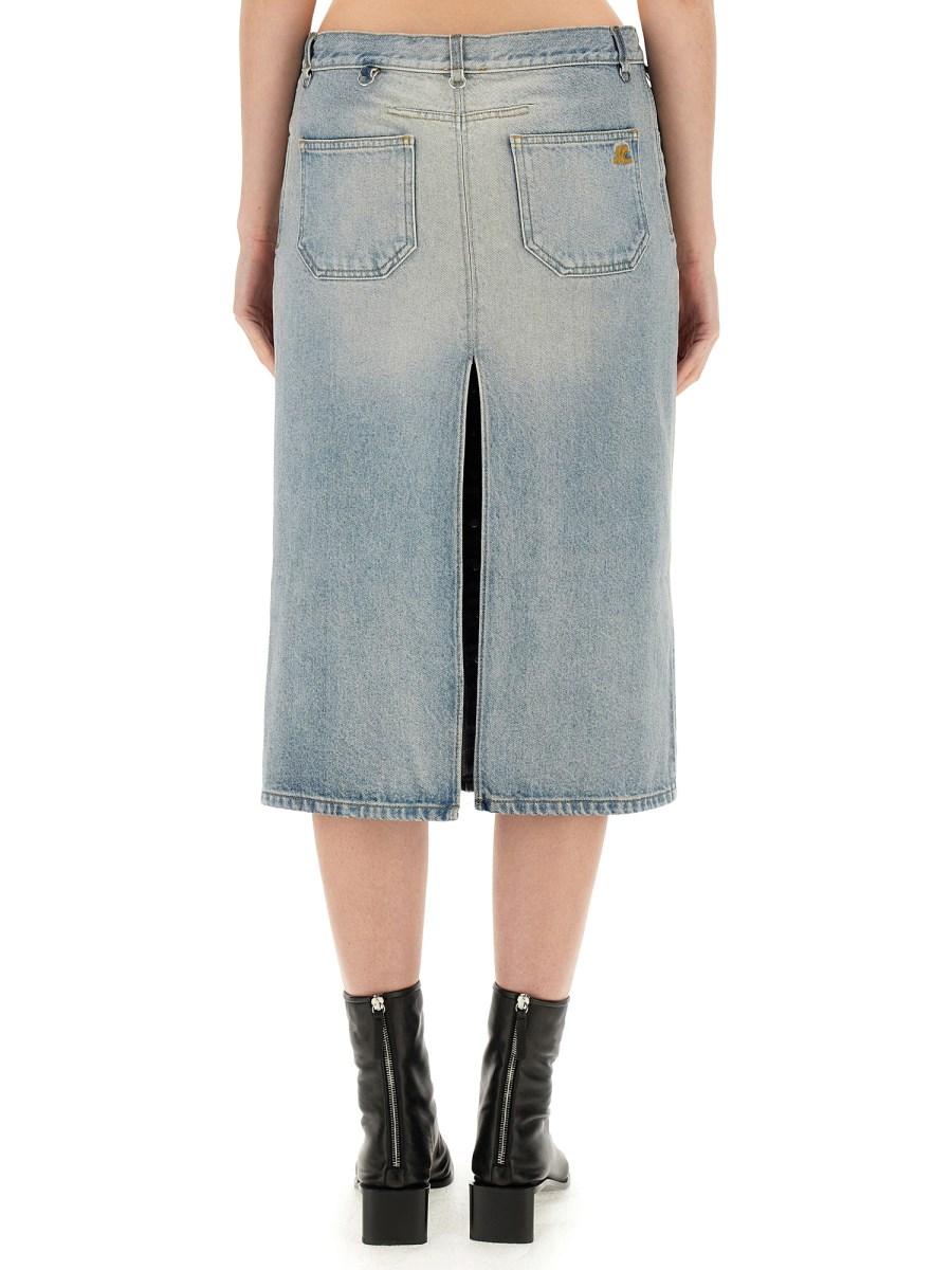 COURREGES GONNA MIDI IN DENIM DI COTONE