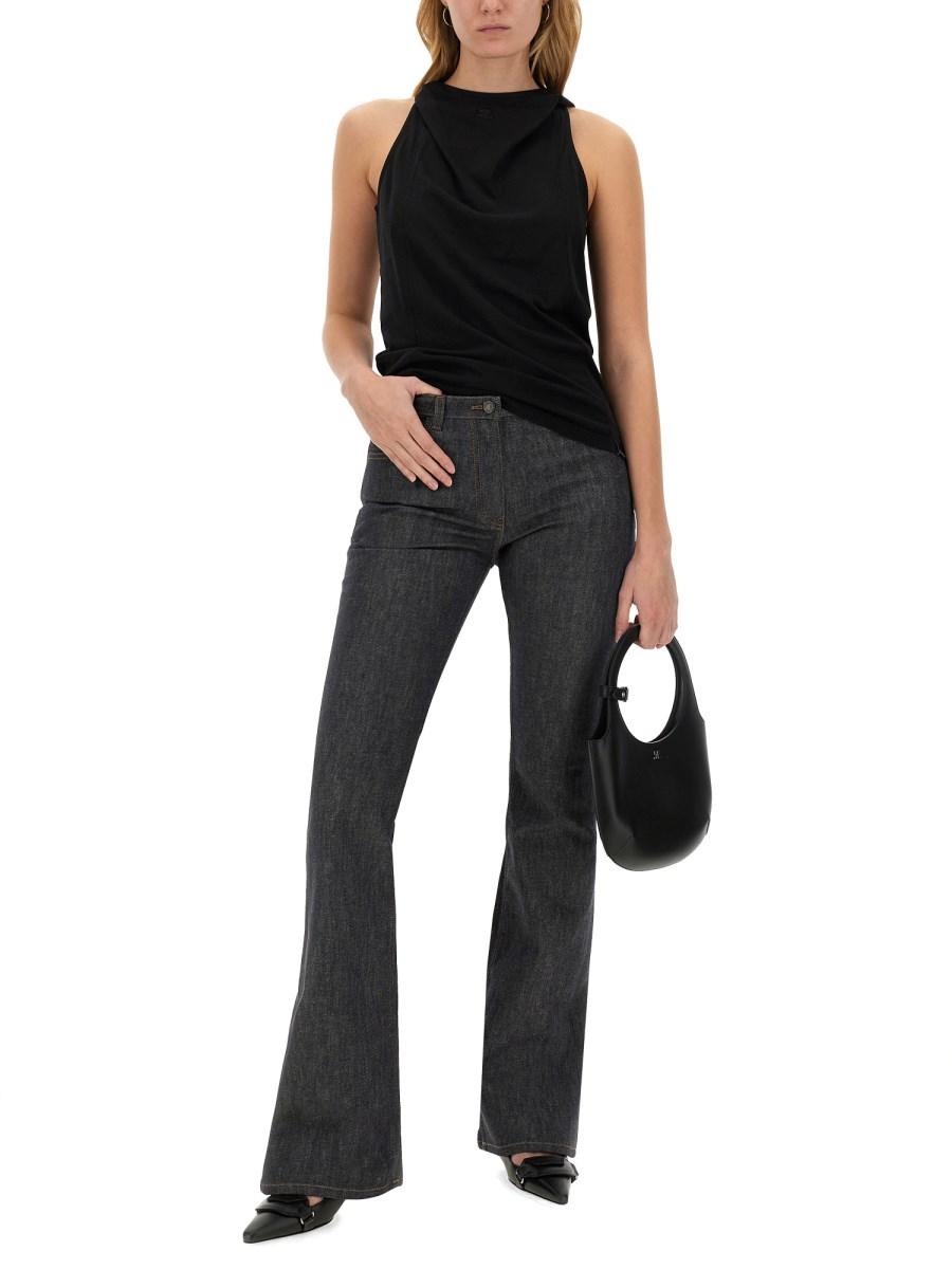 COURREGES JEANS BOOTCUT IN DENIM DI COTONE