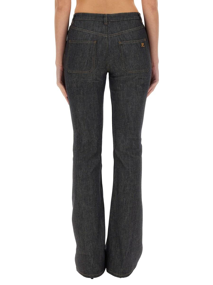 COURREGES JEANS BOOTCUT IN DENIM DI COTONE