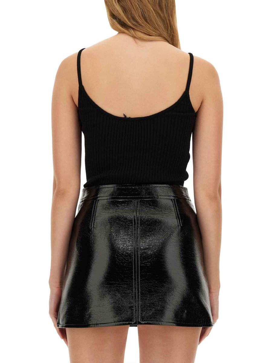 COURREGES TOP IN MAGLIA CON LOGO