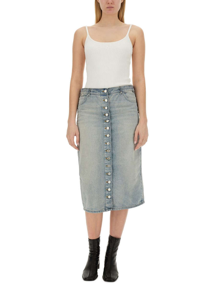COURREGES TOP IN MAGLIA CON LOGO