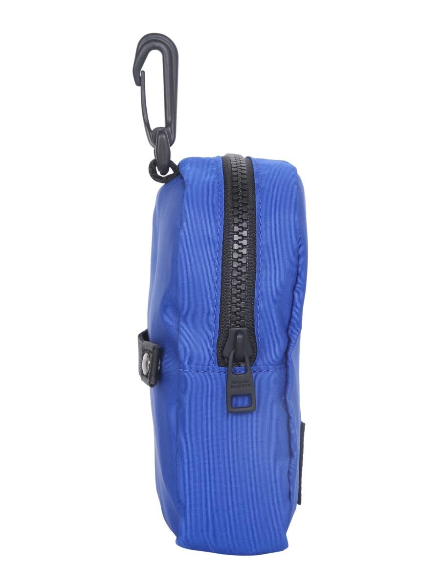 ALEXANDER McQUEEN CUSTODIA MINI IN NYLON CON TAG LOGO