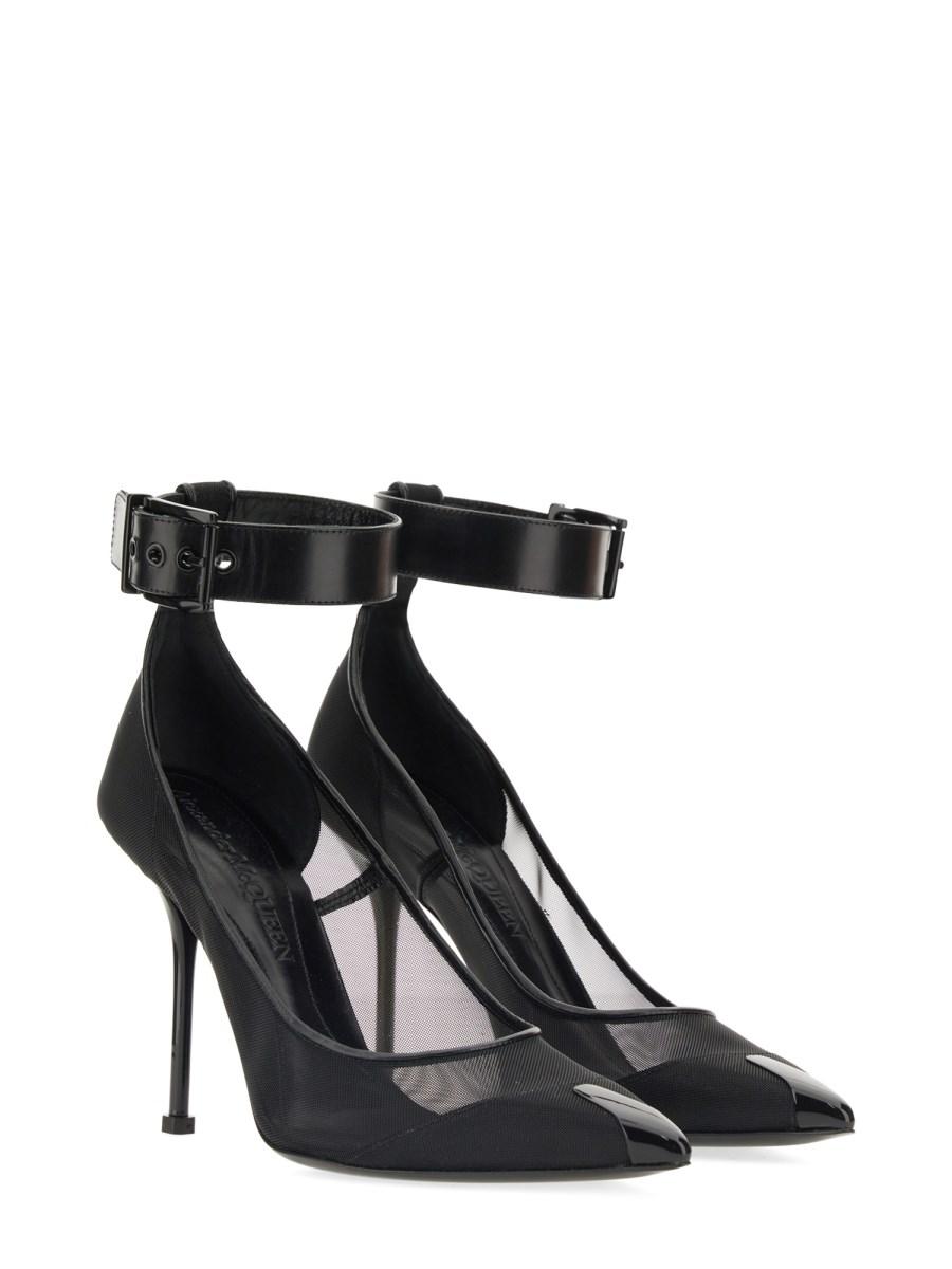 ALEXANDER McQUEEN DECOLLETE PUNK IN MESH CON CINTURINO