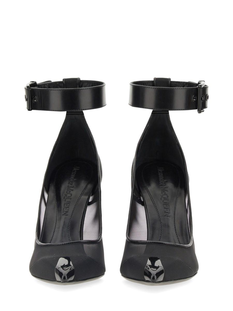 ALEXANDER McQUEEN DECOLLETE PUNK IN MESH CON CINTURINO