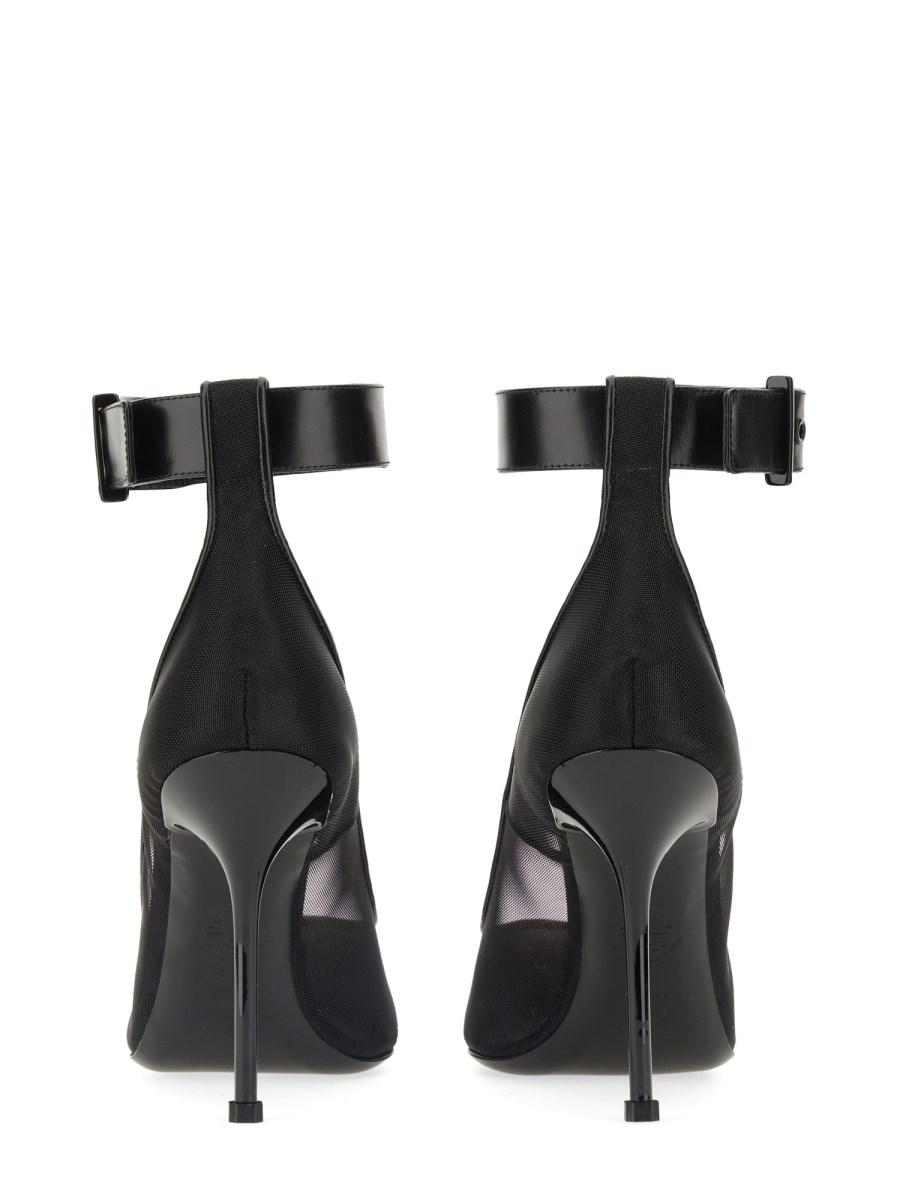 ALEXANDER McQUEEN DECOLLETE PUNK IN MESH CON CINTURINO