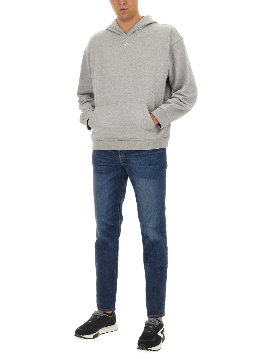DIESEL FELPA S-BOXT-HOOD-D IN JERSEY DI COTONE