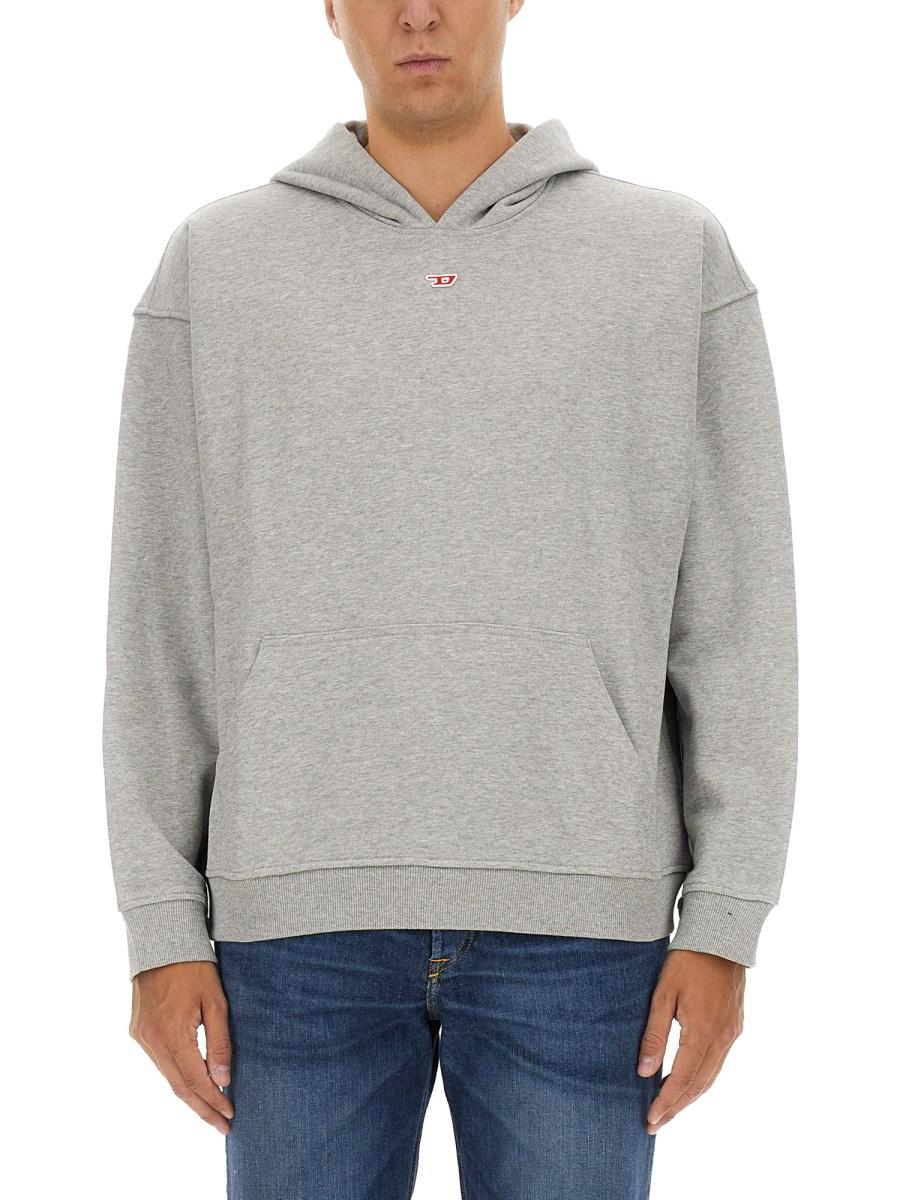 DIESEL FELPA S-BOXT-HOOD-D IN JERSEY DI COTONE
