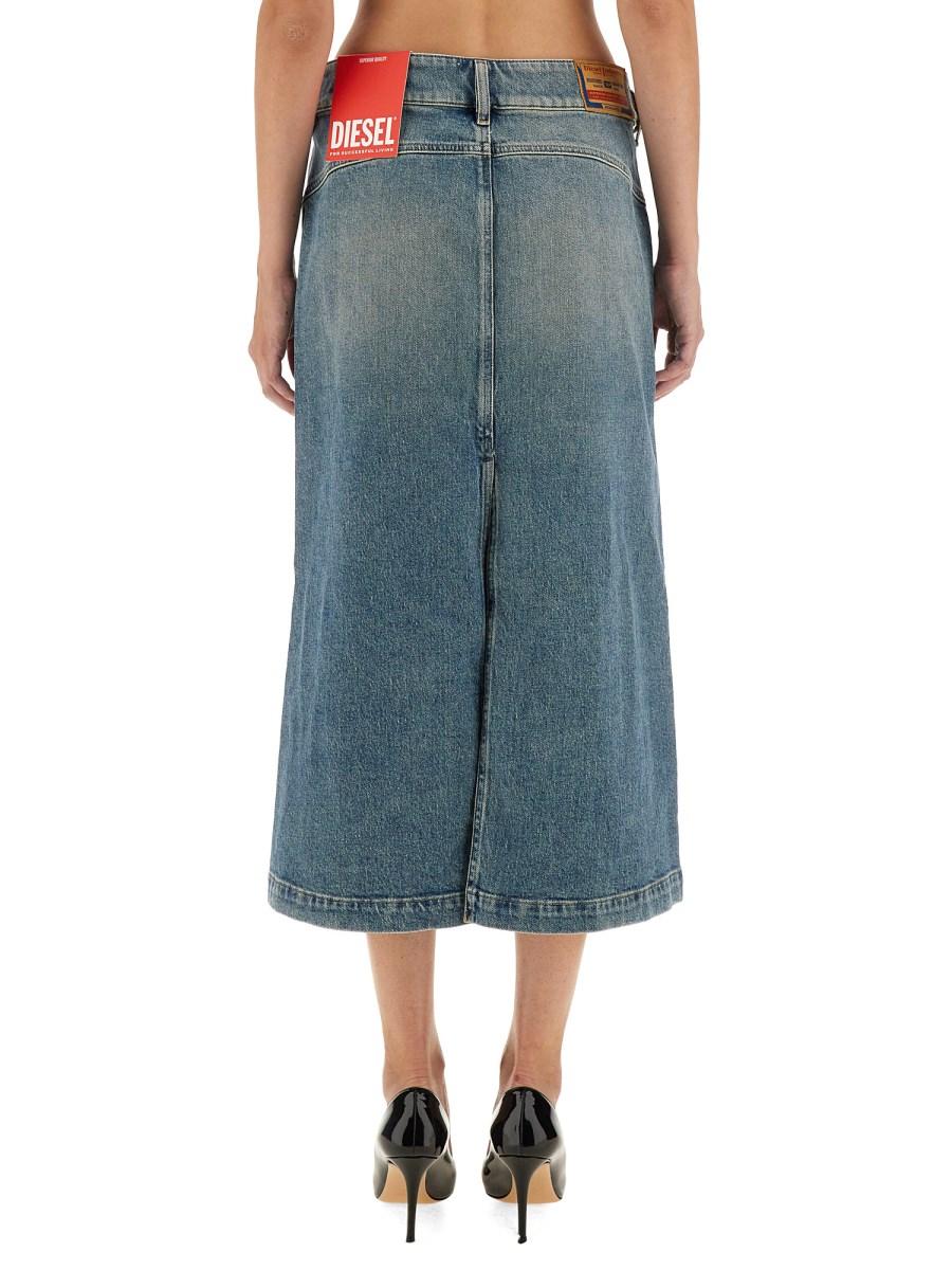 DIESEL GONNA MIDI IN DENIM DI COTONE