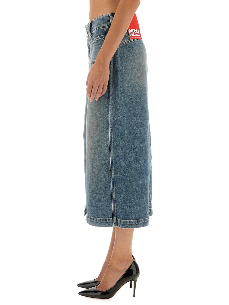 DIESEL GONNA MIDI IN DENIM DI COTONE