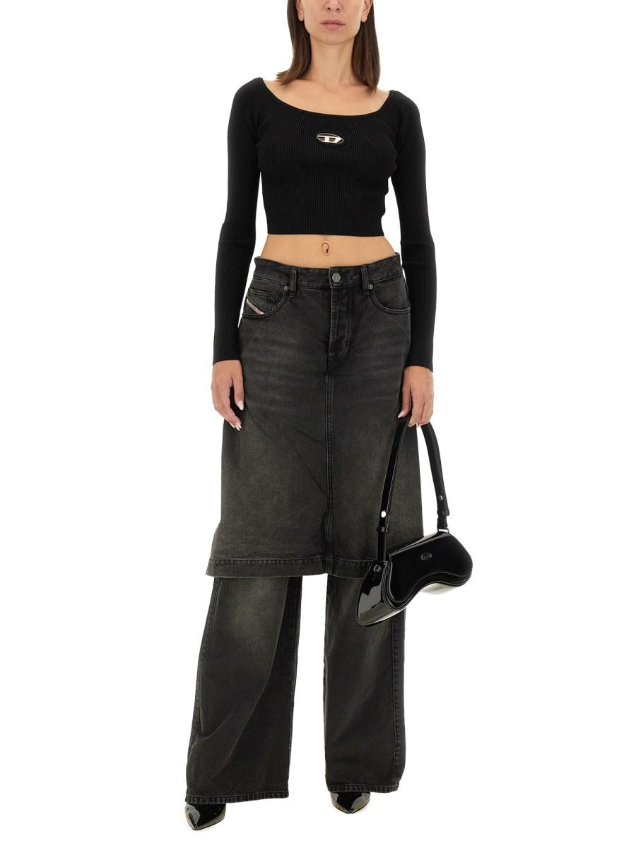 DIESEL PANTALONE D-SYREN-S IN DENIM DI COTONE