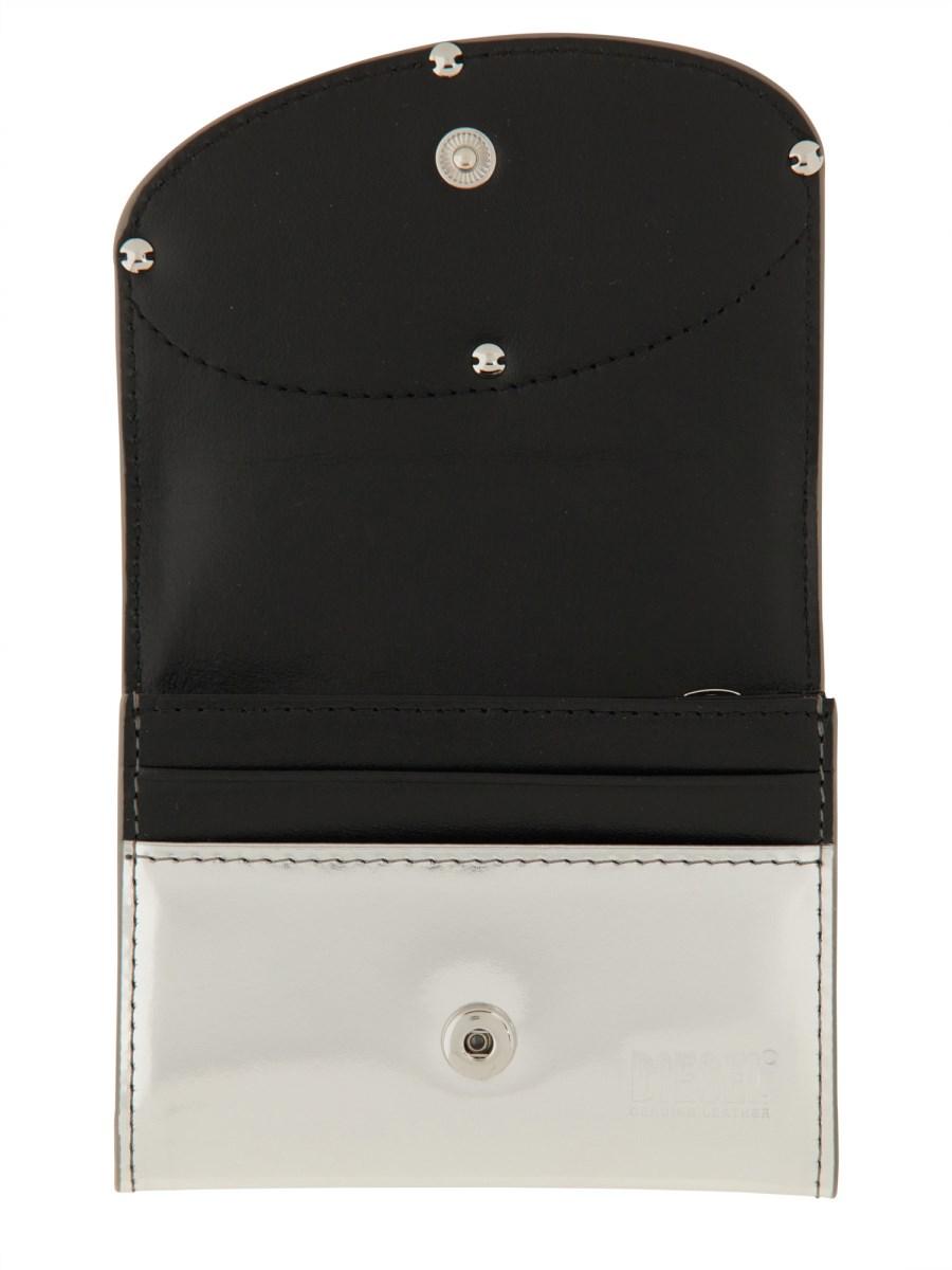 DIESEL PORTAFOGLIO IN PELLE METALIZZATA CON LOGO