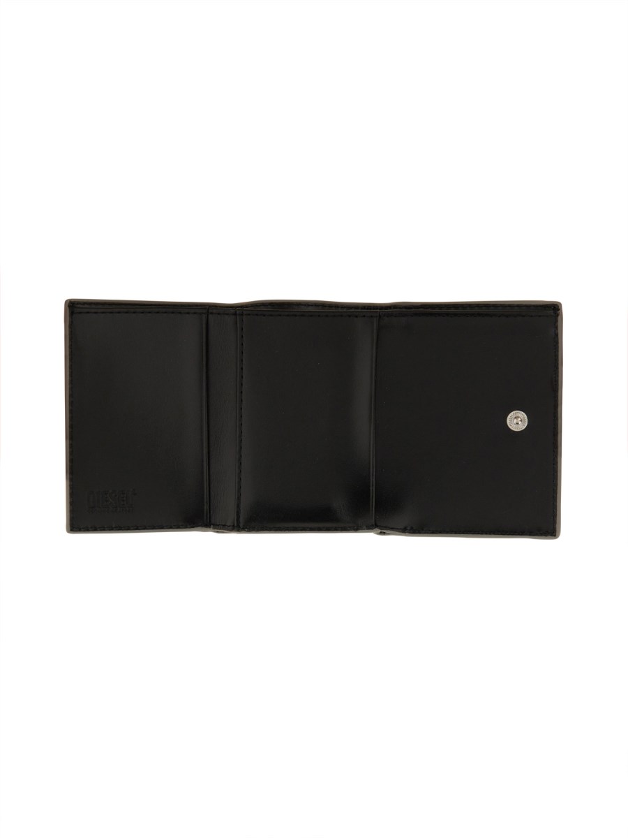 DIESEL PORTAFOGLIO TRIFOLD IN PELLE SPECCHIATA
