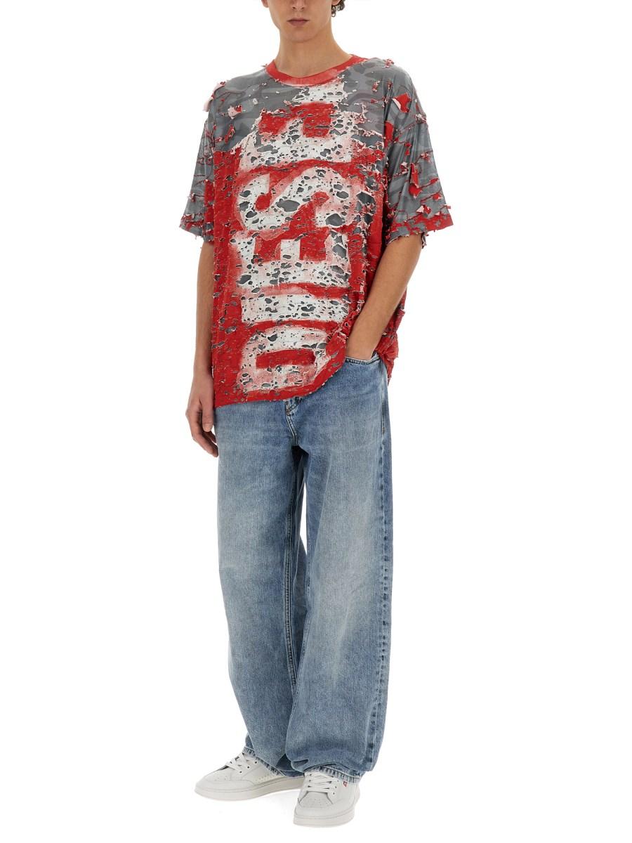 DIESEL T-SHIRT T-BOXT-PEEL IN JERSEY DI COTONE
