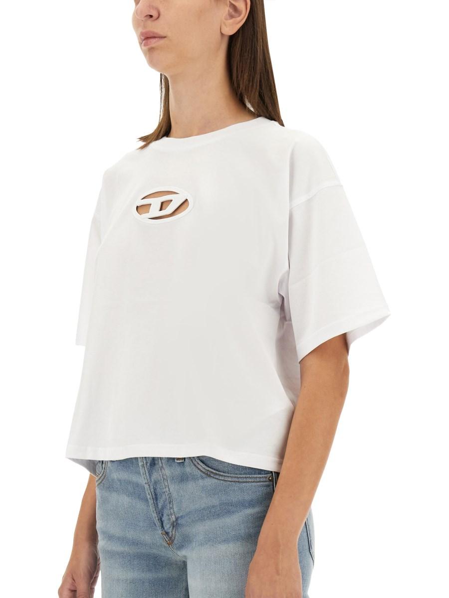 DIESEL T-SHIRT T-BUXT-CROP-OD IN JERSEY DI COTONE