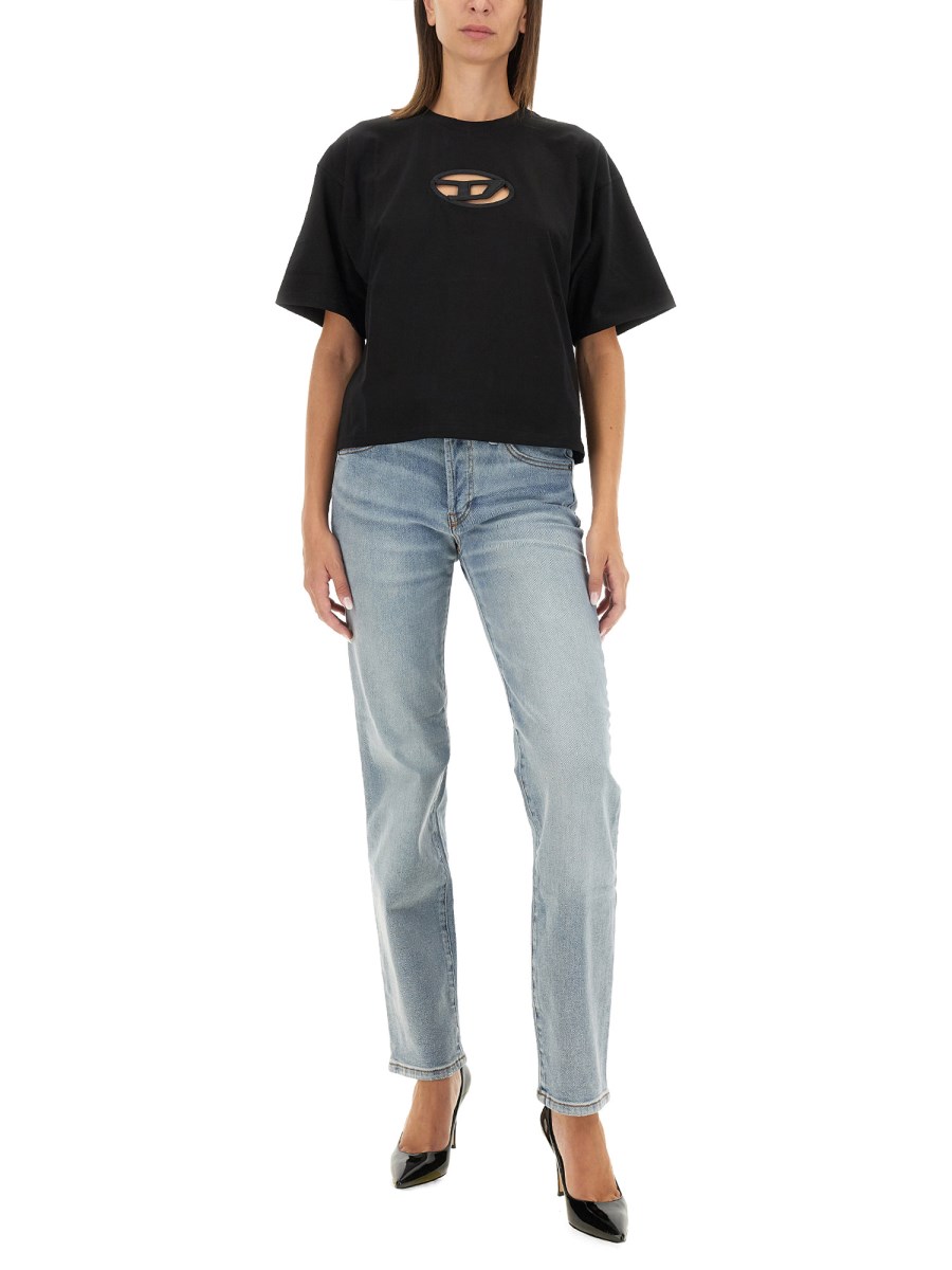 DIESEL T-SHIRT T-BUXT-CROP-OD IN JERSEY DI COTONE