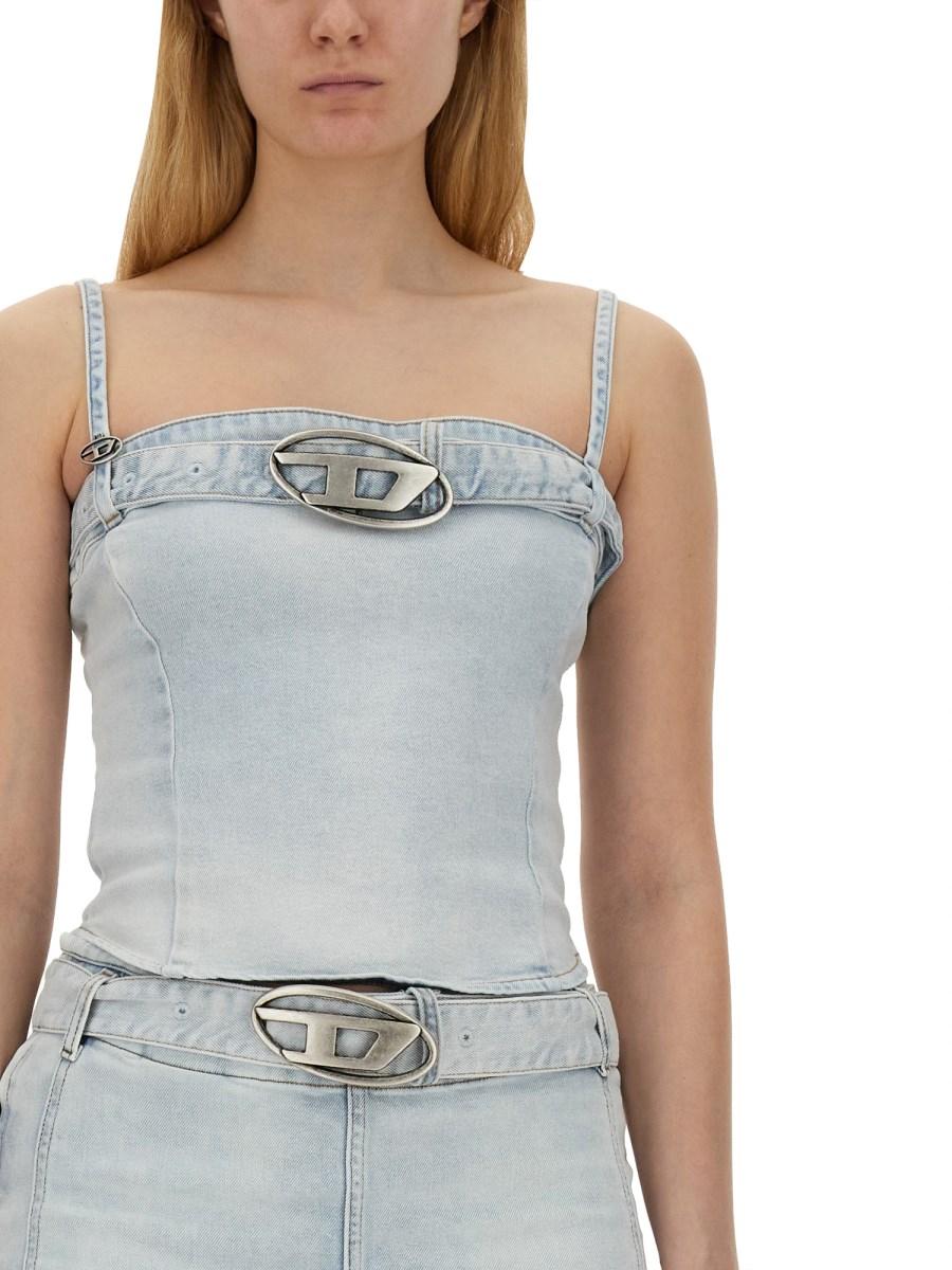DIESEL TOP "DE-LUCY-S" IN DENIM DI COTONE