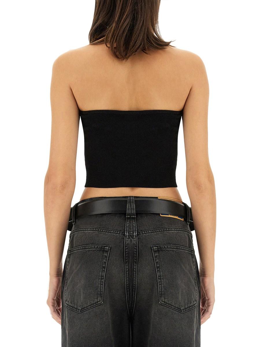 DIESEL TOP IN MAGLIA DI VISCOSA CON LOGO