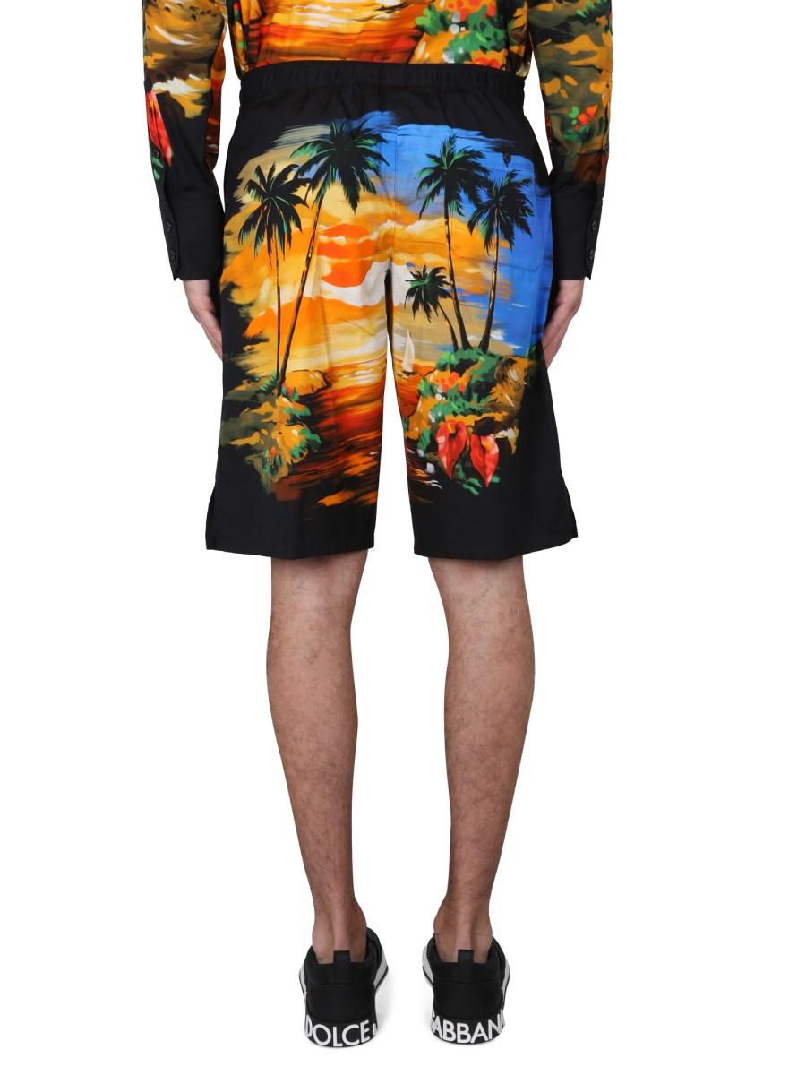 DOLCE & GABBANA BERMUDA CON STAMPA HAWAII