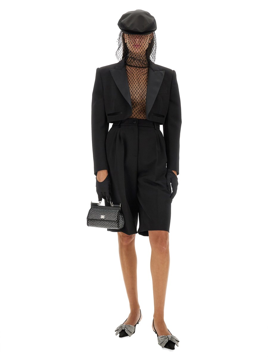 DOLCE & GABBANA BERMUDA TUXEDO IN GABARDINA DI LANA