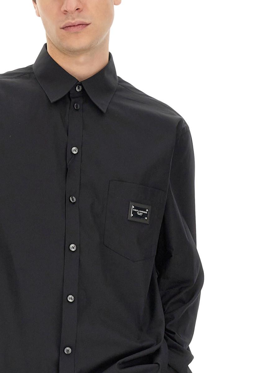 DOLCE & GABBANA CAMICIA CON PLACCA LOGATA