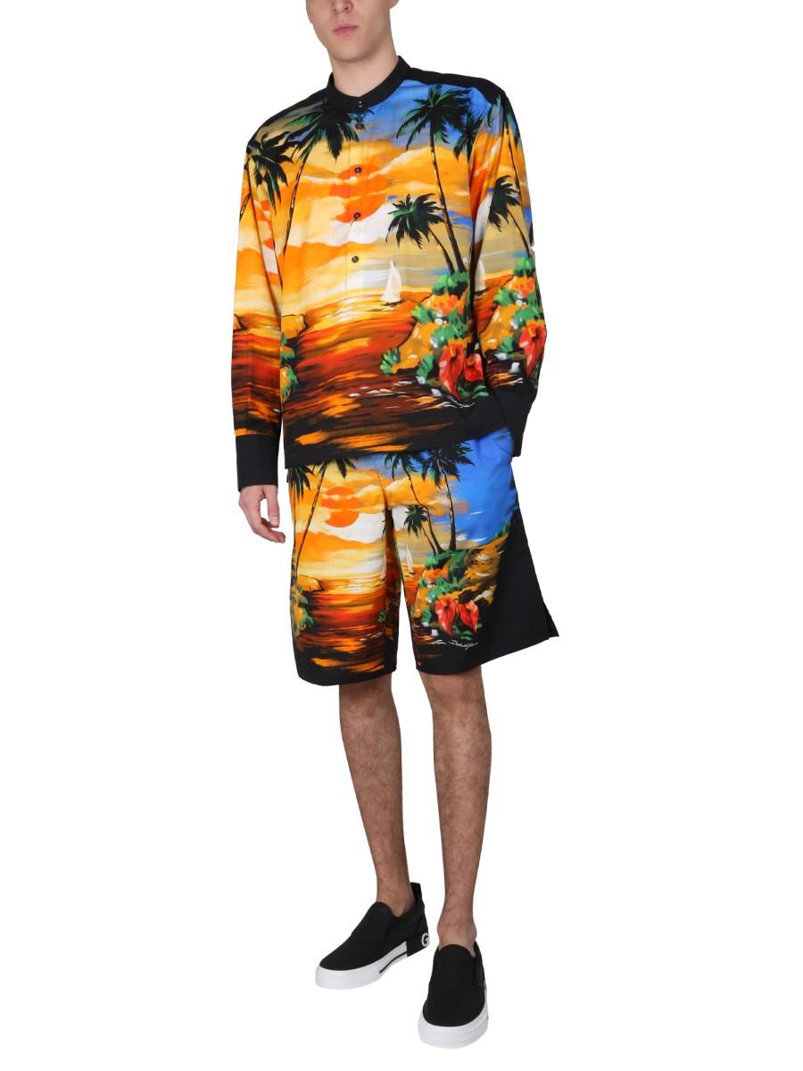 DOLCE & GABBANA CAMICIA CON STAMPA HAWAII