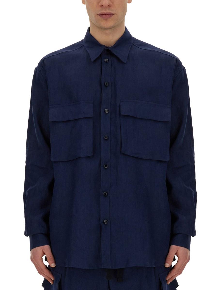 DOLCE & GABBANA CAMICIA IN LINO CON TASCHE