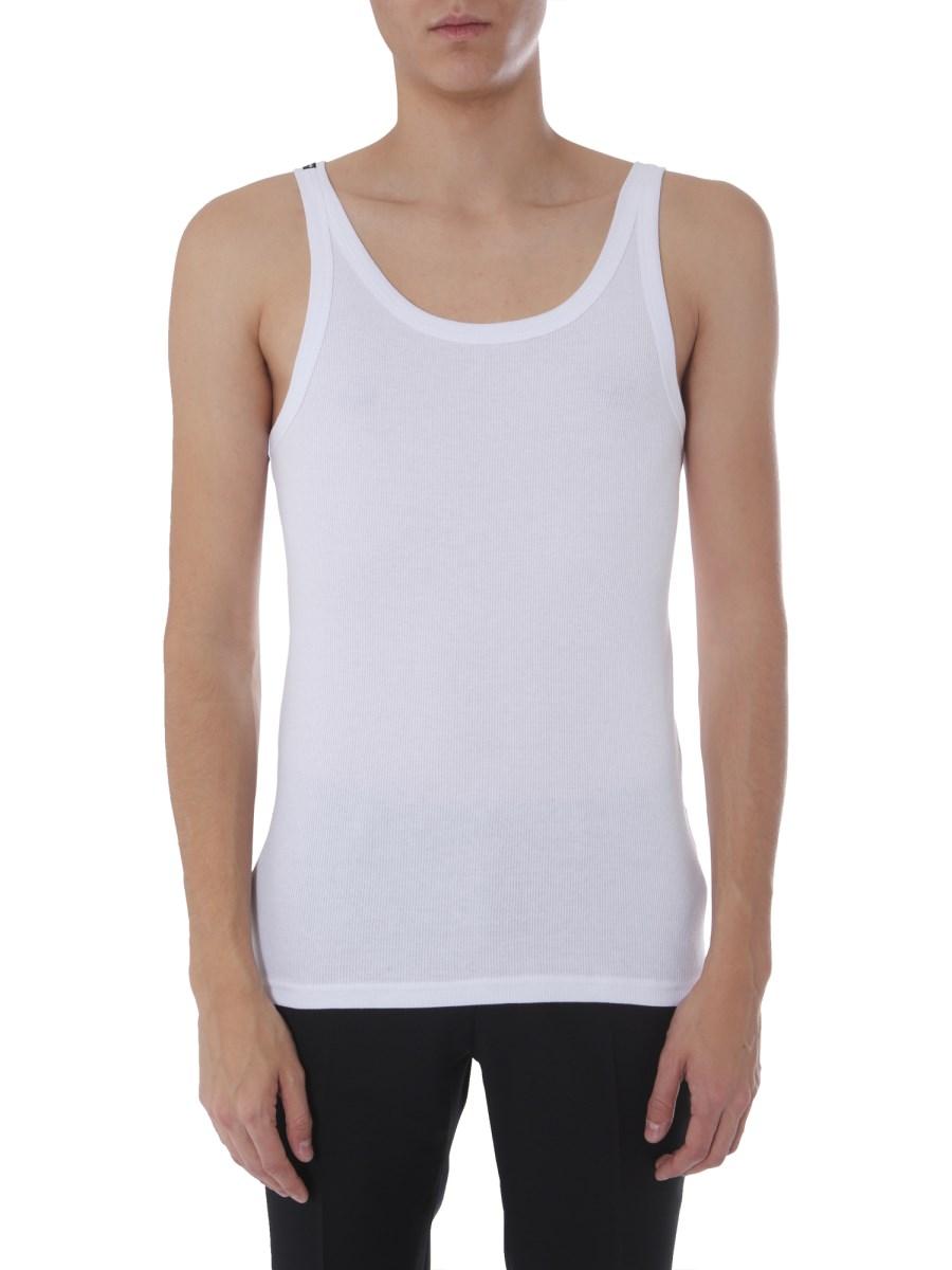 DOLCE & GABBANA CANOTTA "MARCELLO" IN COTONE A COSTE