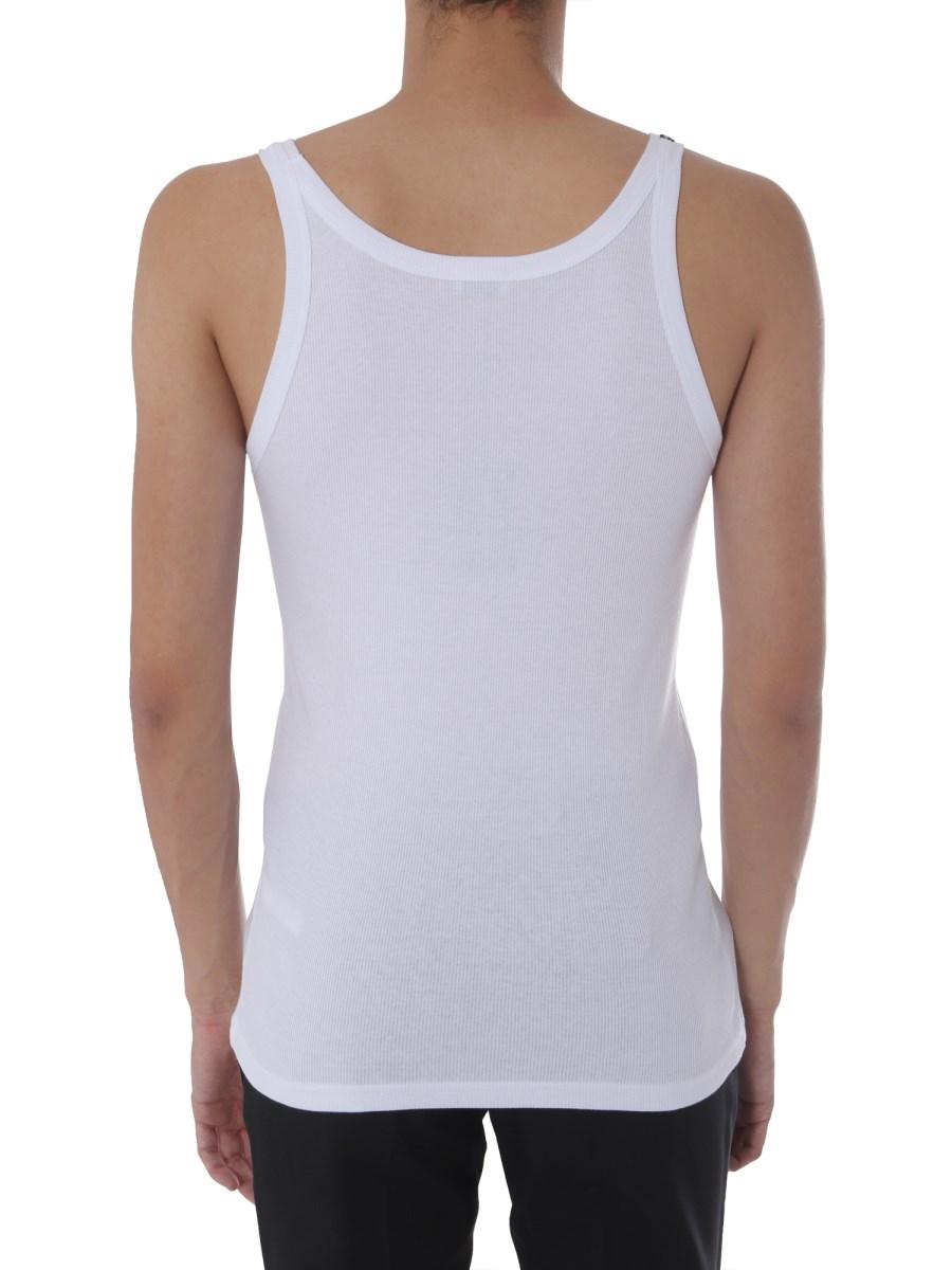 DOLCE & GABBANA CANOTTA "MARCELLO" IN COTONE A COSTE