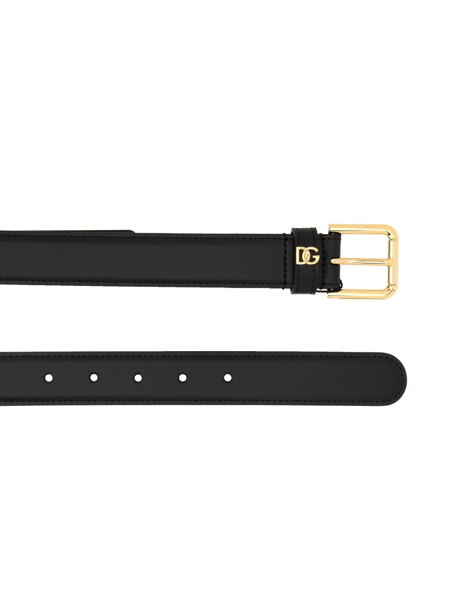 DOLCE & GABBANA CINTURA IN PELLE CON LOGO DG