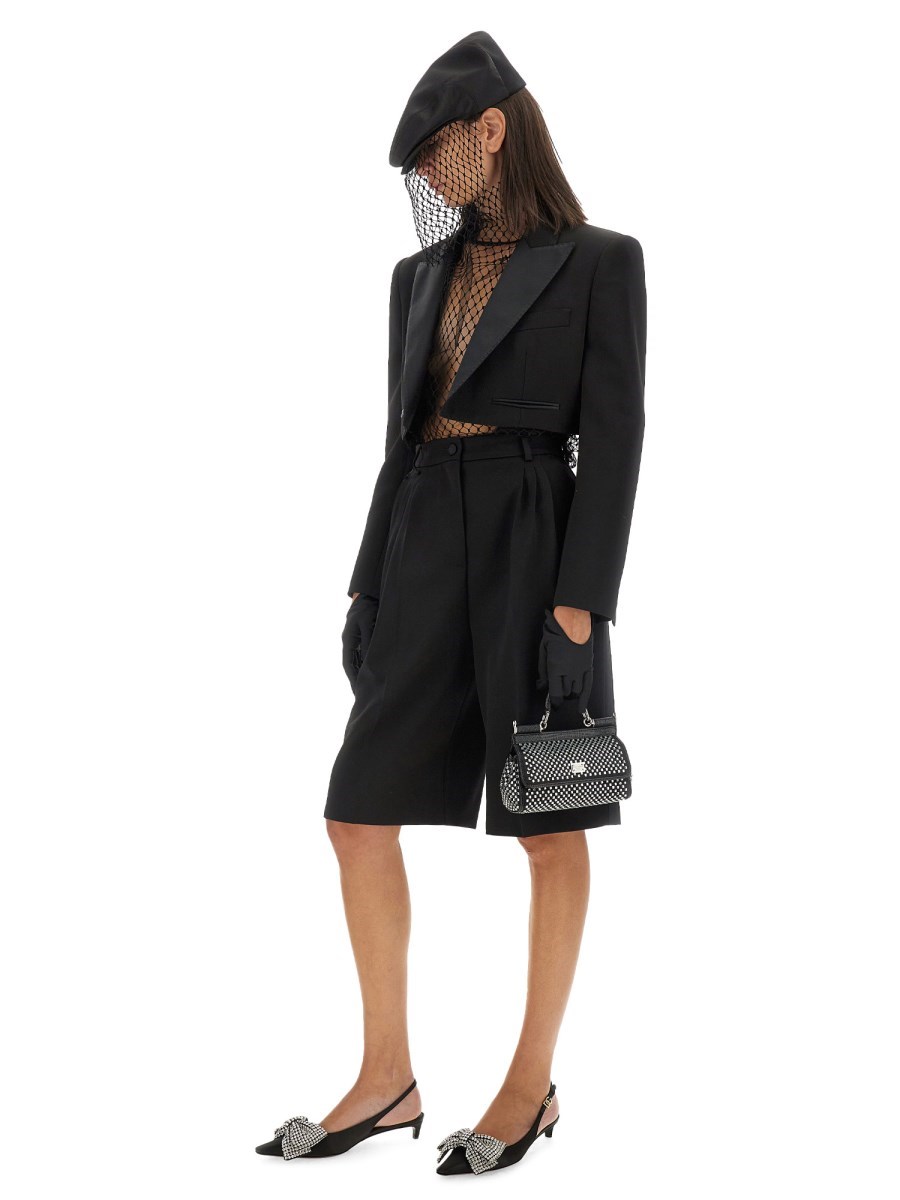 DOLCE & GABBANA COPPOLA IN RASO DI SETA CON VELETTA