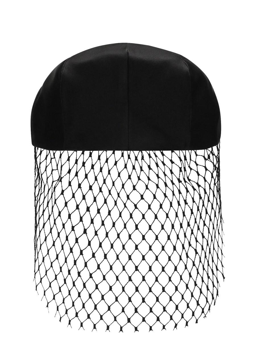 DOLCE & GABBANA COPPOLA IN RASO DI SETA CON VELETTA