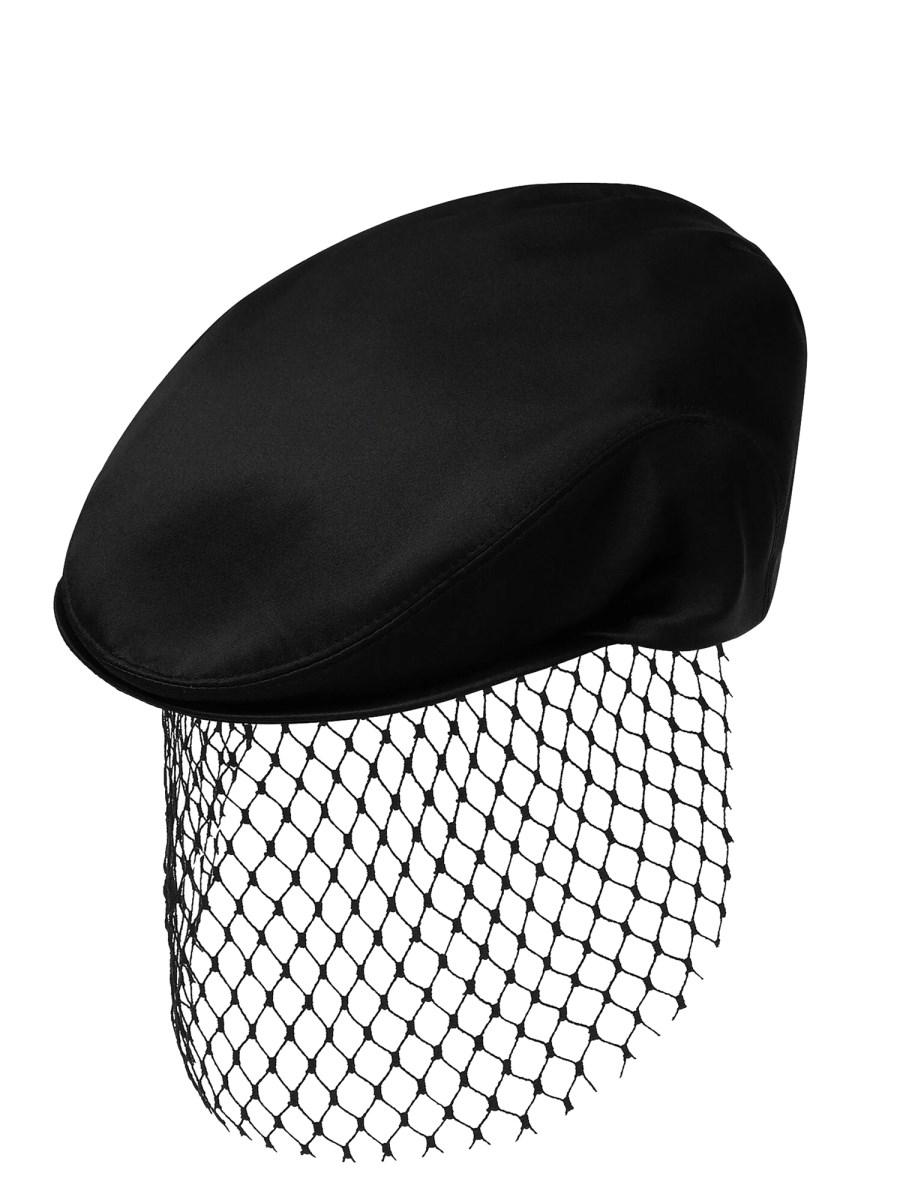 DOLCE & GABBANA COPPOLA IN RASO DI SETA CON VELETTA