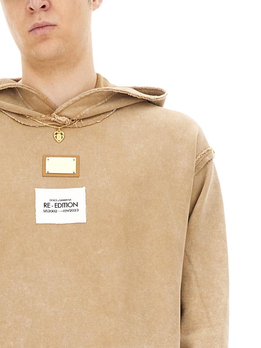 DOLCE & GABBANA FELPA CON PLACCA LOGO