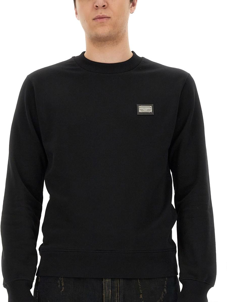 DOLCE & GABBANA FELPA CON PLACCA LOGO