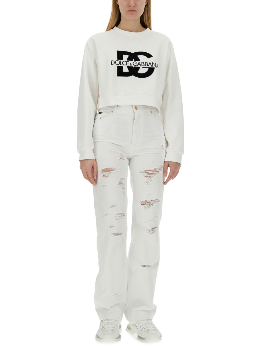 DOLCE & GABBANA FELPA IN COTONE CON LOGO