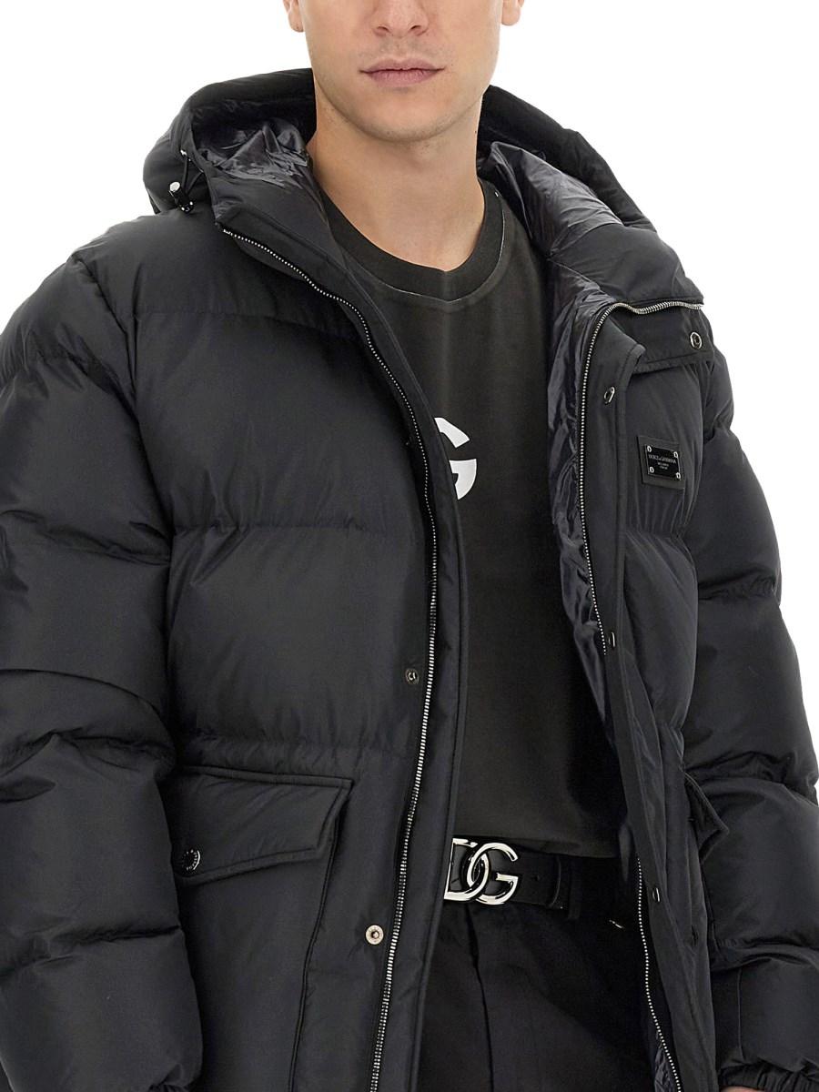 DOLCE & GABBANA GIACCA IN NYLON CON PLACCA LOGO