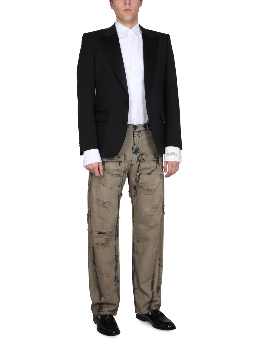 DOLCE & GABBANA GIACCA MONOPETTO IN COTONE