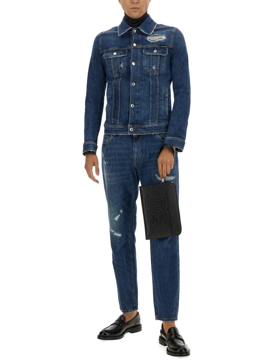 DOLCE & GABBANA GIUBBOTTO IN DENIM STRETHC