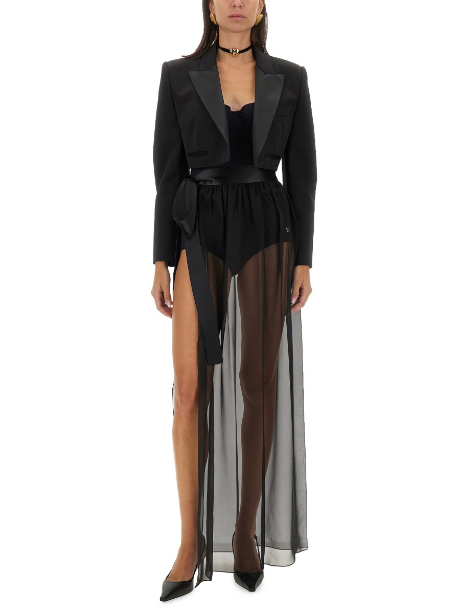 DOLCE & GABBANA GONNA LUNGA IN CHIFFON DI SETA