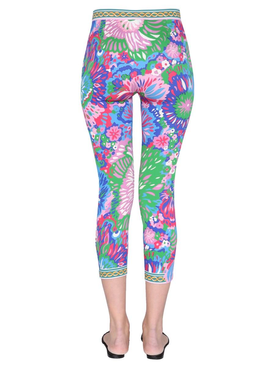 DOLCE & GABBANA LEGGINGS IN SETA CON STAMPA FLOREALE