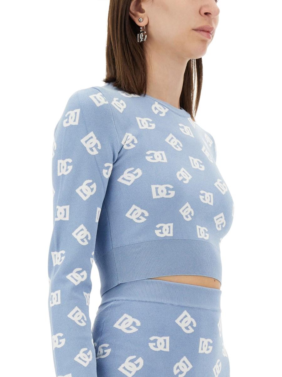 DOLCE & GABBANA MAGLIA CORTA IN VISCOSA JACQUARD