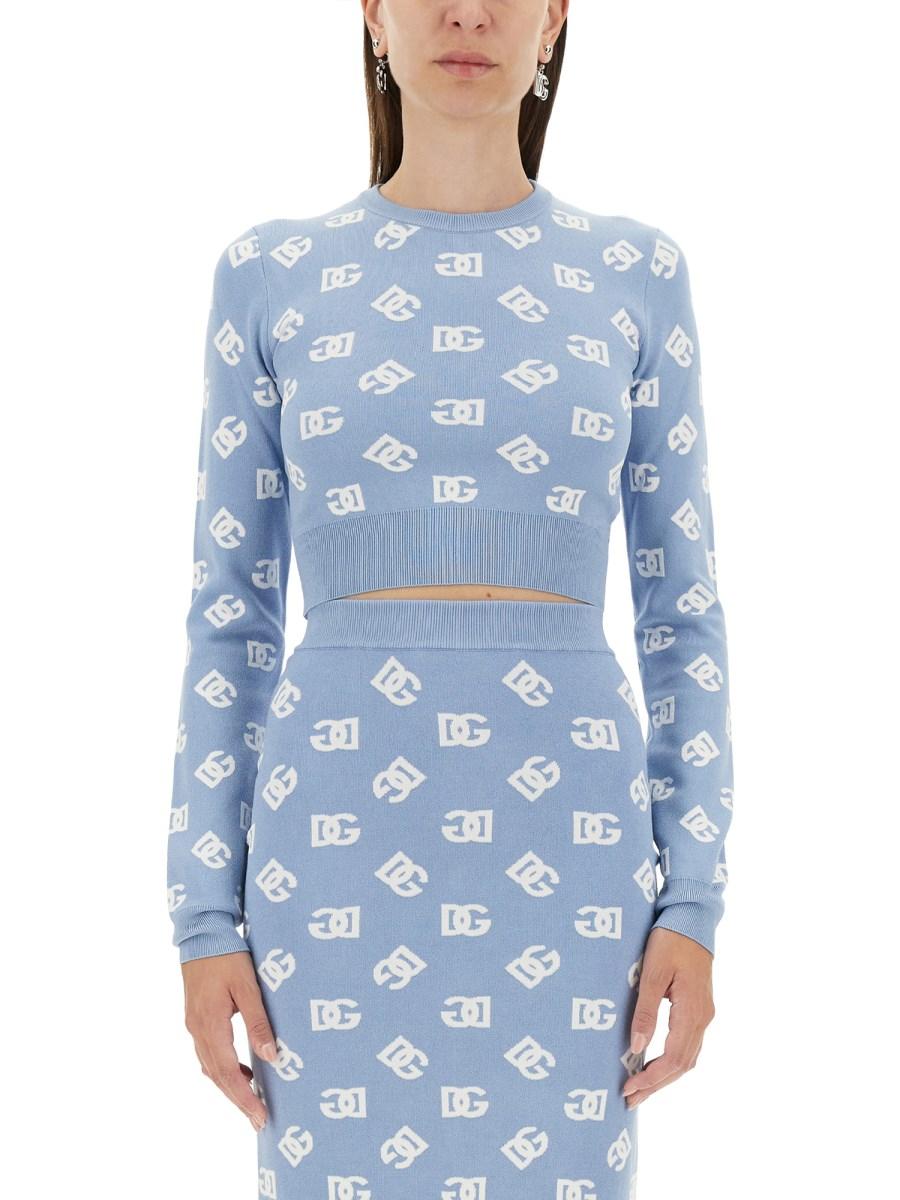 DOLCE & GABBANA MAGLIA CORTA IN VISCOSA JACQUARD