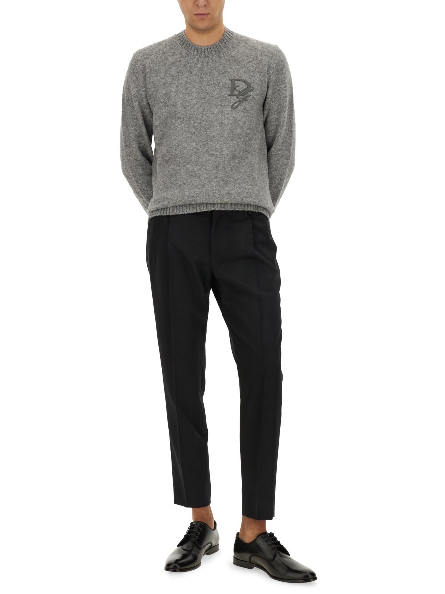 DOLCE & GABBANA MAGLIA IN LANA CON RICAMO DG