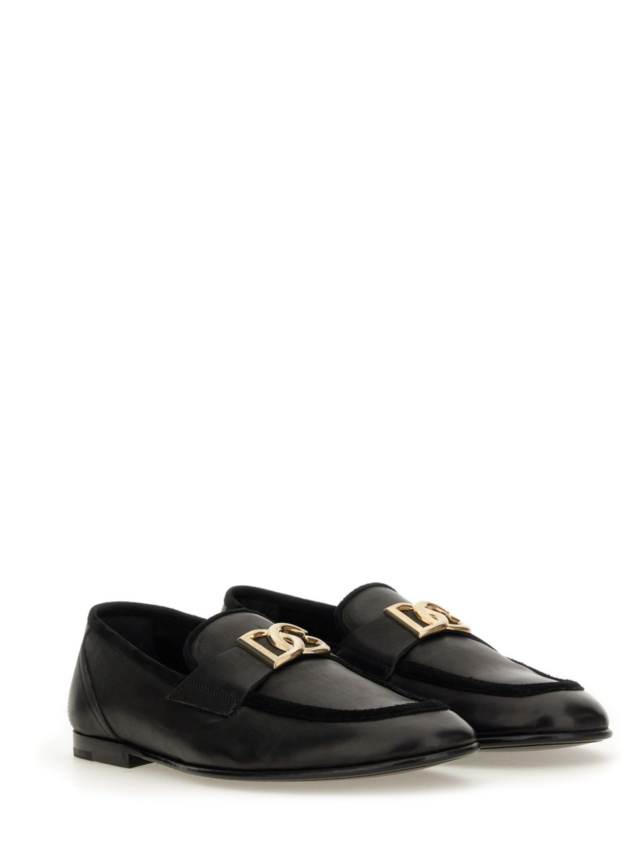 DOLCE & GABBANA MOCASSINO IN PELLE CON LOGO
