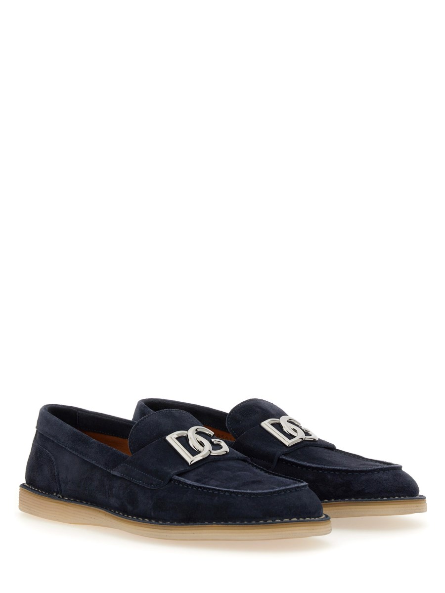 DOLCE & GABBANA MOCASSINO IN SUEDE CON LOGO