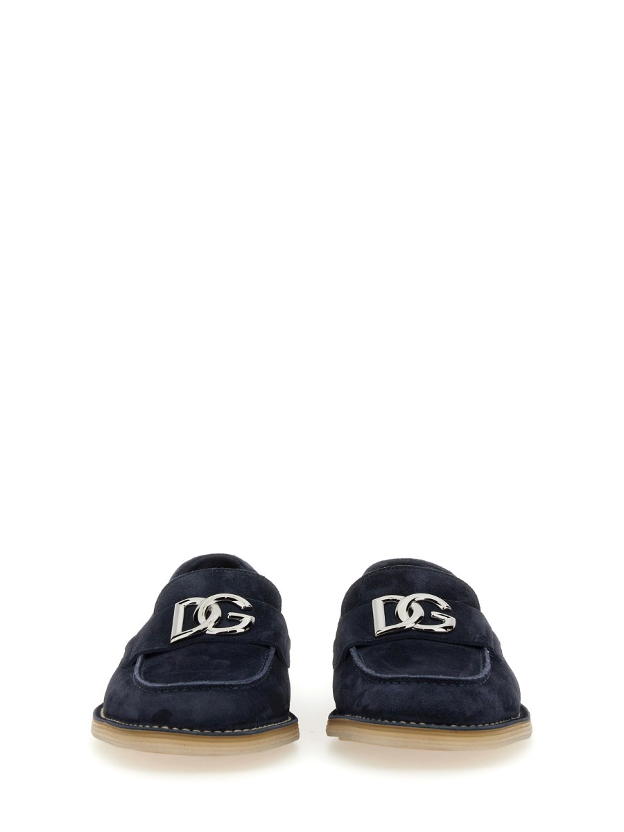 DOLCE & GABBANA MOCASSINO IN SUEDE CON LOGO