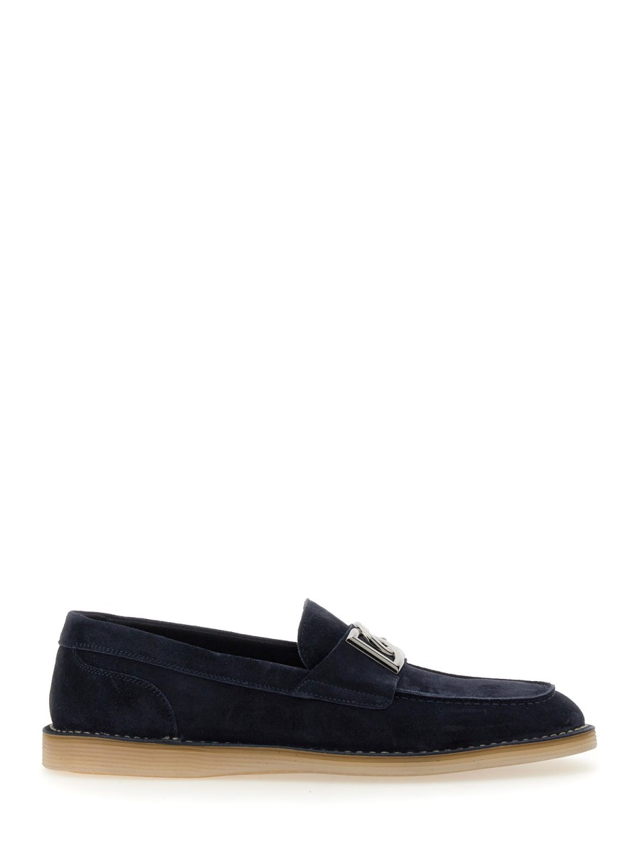 DOLCE & GABBANA MOCASSINO IN SUEDE CON LOGO