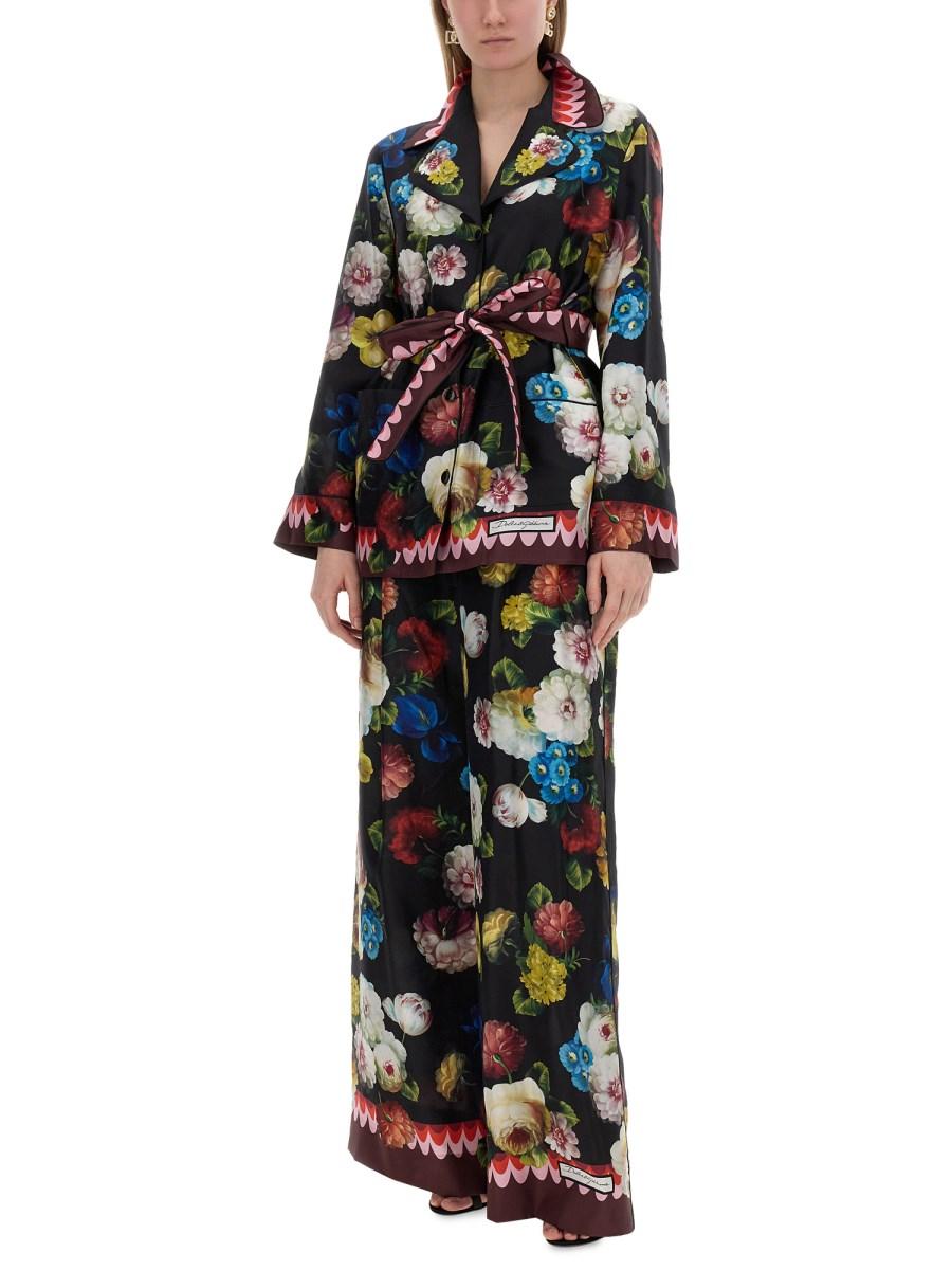 DOLCE & GABBANA PANTALONE CON STAMPA FLOREALE