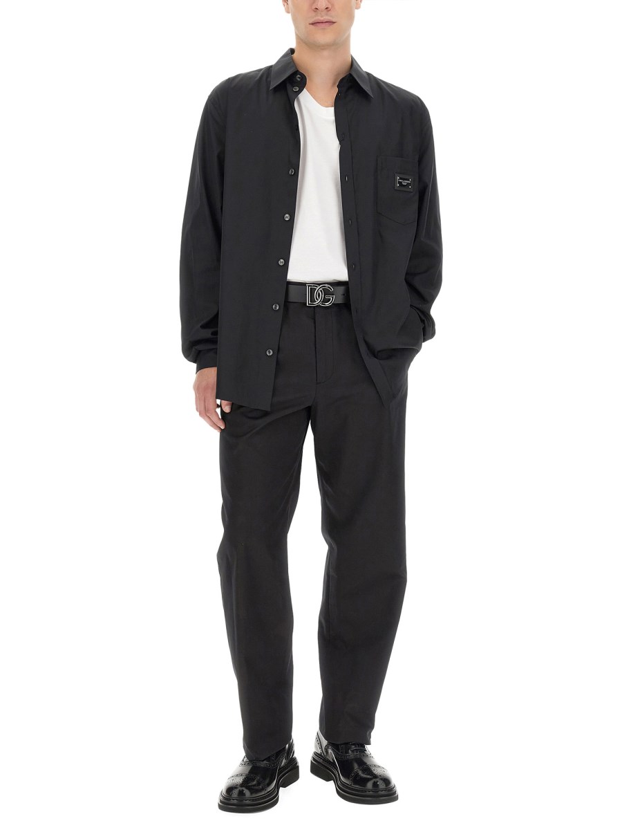 DOLCE & GABBANA PANTALONE IN GABRDINA DI COTONE