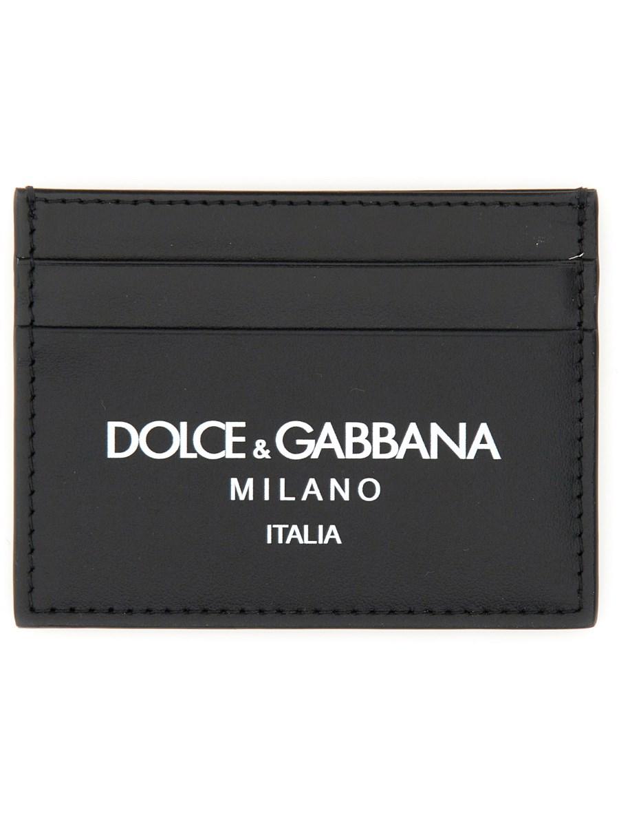 DOLCE & GABBANA PORTACARTE IN PELLE CON LOGO